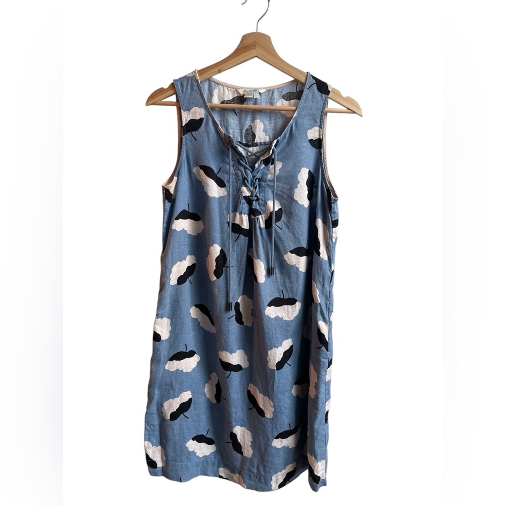 Boden Floral Linen Shift Anna Dress with pockets
